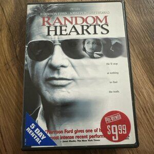 Random Hearts DVD Tested Working Harrison Ford Blockbuster
